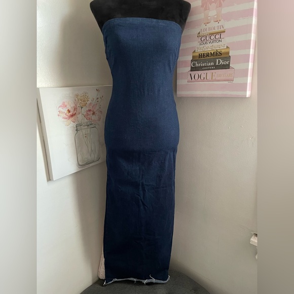 Zara Dark Blue Maxi Dress - Picture 1 of 5